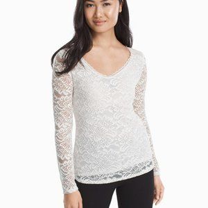 *2 for $25* WHBM Reversible Long Sleeve Lace Tee
